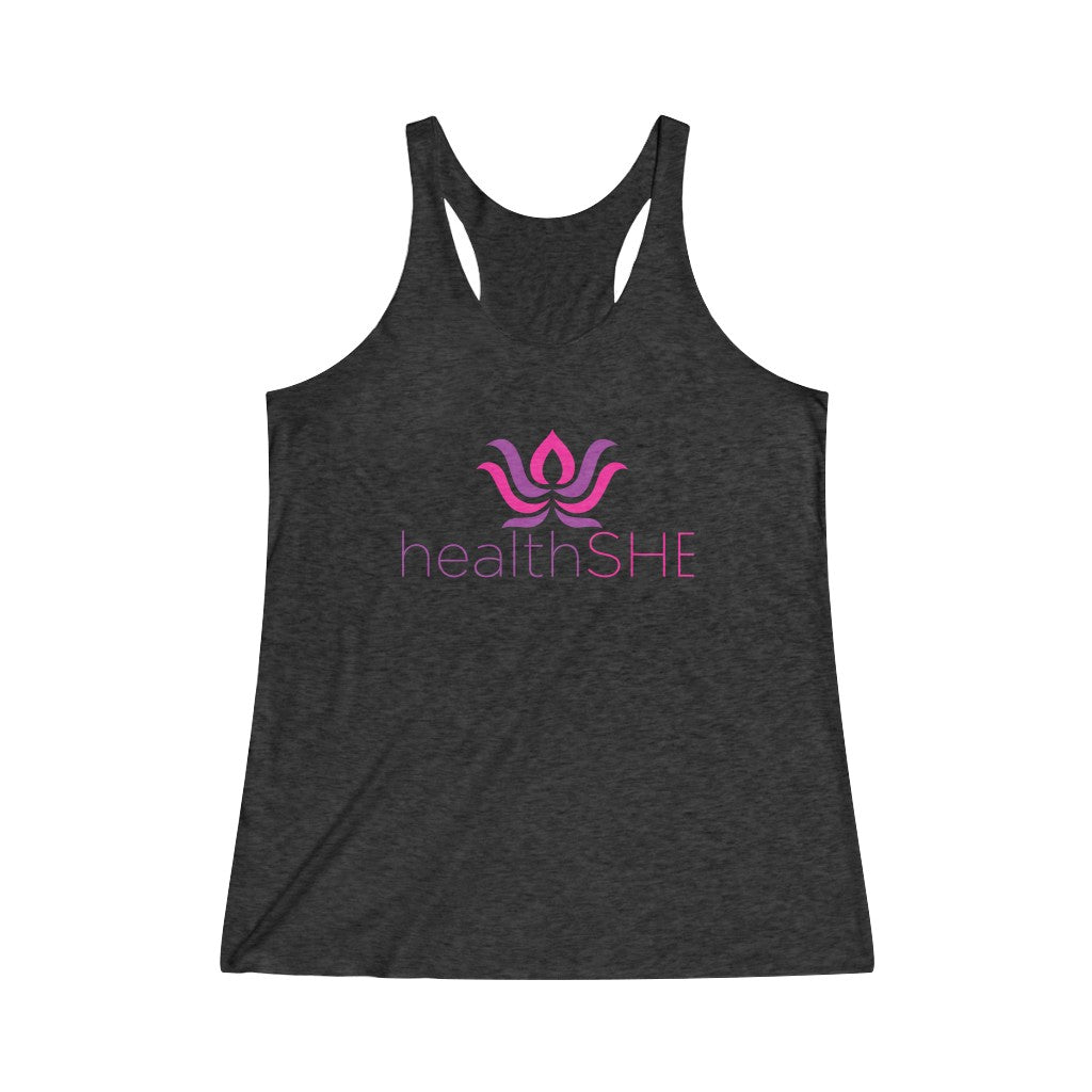 Women's healthSHE Tri-Blend Racerback Tank (Color Logo)